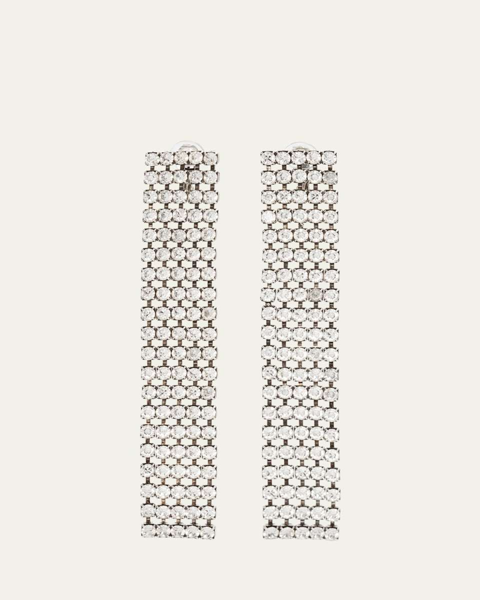 Long Bulky Rhinestone Earrings